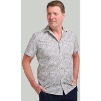Double TWO Men's Khaki Aztec Print Short Sleeve Shirt | Size: 3XL