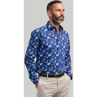 Geometric Windowpane Check Shirt inches