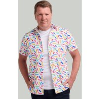 Brush Stroke Print Short Sleeve Shirt