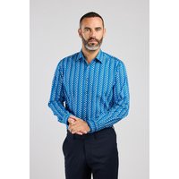 Retro Geometric Strands Print Shirt