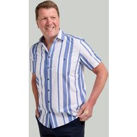 Navy & Stripe Short Sleeve Shirt