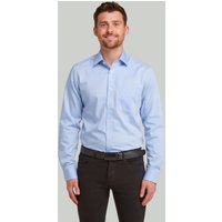 Double TWO Men's Blue Non-Iron Pure Cotton Twill Shirt | Size: 18.5 in