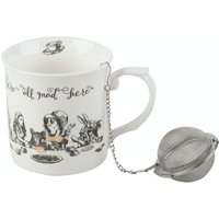 V & Alice Wonderland High Tea Gift Set Fine China Mug & Tea Infuser