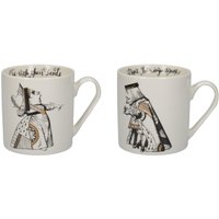 V & Alice Wonderland Set 2 Mugs His & Hers 350ml Gift Boxed