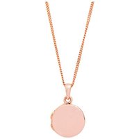 Simply Silver Women's Sterling Silver Rose Gold Round Locket