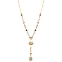 Mood Women's Gold Plated Multi Coloured Fine Celestial Y Necklace