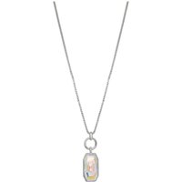 Jon Richard Women's Silver Plated Polish Link Aurora Borealis Pendant Necklace