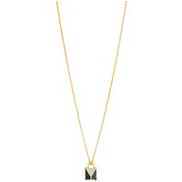 Inicio Women's 14K Real Gold Plated Malaquite Padlock Pendant Necklace - Gift Pouch