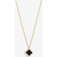 Jon Richard Women's Gold Plated & Jet Clover Pendant Necklace