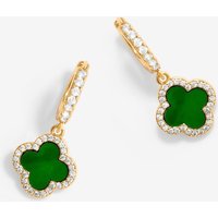 Jon Richard Gold Plated Malachite Clover Earrings