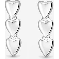 Simply Silver Women's Sterling Silver 925 Polished Triple Heart Drop Earrings