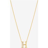 Inicio Women's 14K Real Gold Plated & Mother of Pearl Initial Pendant - H