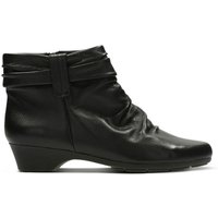 Clarks Women's Matron Ella Ankle Boot Black Leather Ankle Boots | Size: 5-Wide Fit