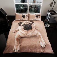 Smart Living 3D Effect Animal Polycotton Printed Duvet Cover Set in Medium Beige | Size: Double