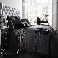 Smart Living Premium Polycotton Alina Duvet Cover With Pillowcases in Black | Size: Single