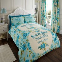 Smart Living Printed Polycotton IOLA Duvet Cover With Pillowcases in Teal | Size: King
