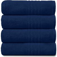 GAVENO CAVAILIA 4 Pack Hampton Towel in Navy | Size: Bath Sheet