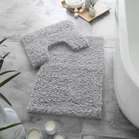 GAVENO CAVAILIA 2 Piece Zero Twist Bath Mat Set in Grey
