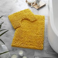 GAVENO CAVAILIA 2 Piece Zero Twist Bath Mat Set in Yellow