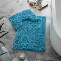 GAVENO CAVAILIA 2 Piece Zero Twist Bath Mat Set in Turquoise