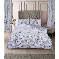 Smart Living Printed Polycotton Bellerose Duvet Cover With Pillowcases in Grey | Size: Single