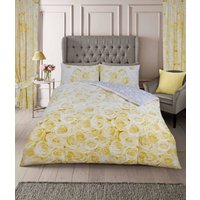 Smart Living Printed Polycotton Bellerose Duvet Cover With Pillowcases in Gold | Size: Double