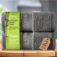 GAVENO CAVAILIA 2 Pack Bamboo Towel in Charcoal | Size: Bath Sheet