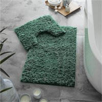 GAVENO CAVAILIA 2 Piece Zero Twist Bath Mat Set in Green