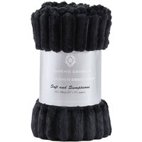 GAVENO CAVAILIA Osum Ribbed Throw in Black | Size: 150 cm x 200 cm