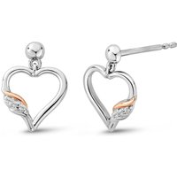 Clogau Women's Past Present Future Sterling Silver Heart Earrings with Topaz in Metallics