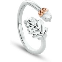 Clogau Women's Royal Sterling Silver Oak Leaf Ring in Metallics | Size: N