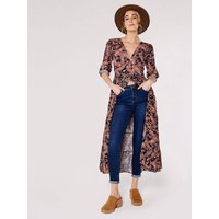 Apricot Women's Paisley Tiered Midi Dress in Navy | Size: 8
