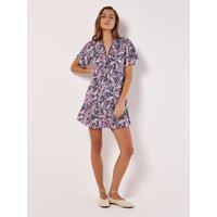 Apricot Women's Painterly Floral Mini Dress in Navy | Size: 10