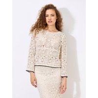 Apricot Crochet Circles Blanket Stitch Top