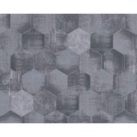 A.S. Honeycomb Contemporary Geometric Shimmer Wallpaper Charcoal