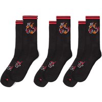 Money Men's Flaming Ape Sport Socks 3 Pack in Black
