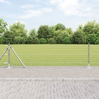 Berkfield Home Fence Posts Set of 26 Galvanised steel 3.2 x 3.2 x 50 cm Durable in Silver