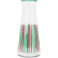 & Green Striped Glass Carafe Clear