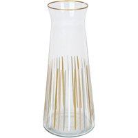 & Gold Striped Glass Carafe Clear