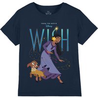 Disney Girl's Wish Asha & Star T-Shirt in Navy | Size: 7-8 Years
