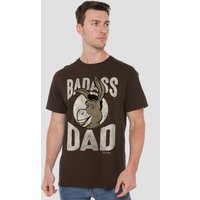 NBCU Shrek Badass Donkey Dad T-Shirt, Dark Chocolate | Size: Large