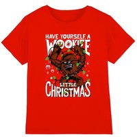 Star Wars A Wookie Little Christmas Kids T-Shirt Red | Size: 5-6 Years