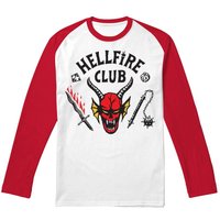 Hellfire Club Raglan Ls Long Baseball Tee White Red