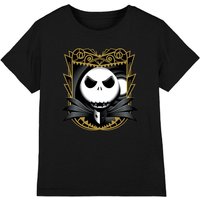 The Nightmare Before Christmas Jack Skellington Shaded Kids T-Shirt Black | Size: 5-6 Years