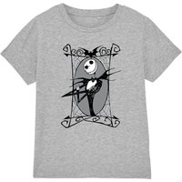 The Nightmare Before Christmas Jack Skellington Frame Kids T-Shirt Light Grey | Size: 5-6 Years