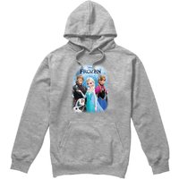 Poster Elsa Anna Kristoff & Olaf Hoodie Light Grey
