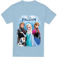 Poster Elsa Anna Kristoff & Olaf T Shirt Light Blue