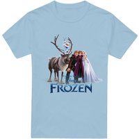 Group Photo Elsa Anna Kristoff Sven & Olaf T Shirt Light Blue