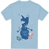 Chill Out Olaf Silhouette T Shirt Light Blue