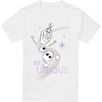 Frozen Be Unique Rainbow With Olaf T-Shirt White | Size: Large